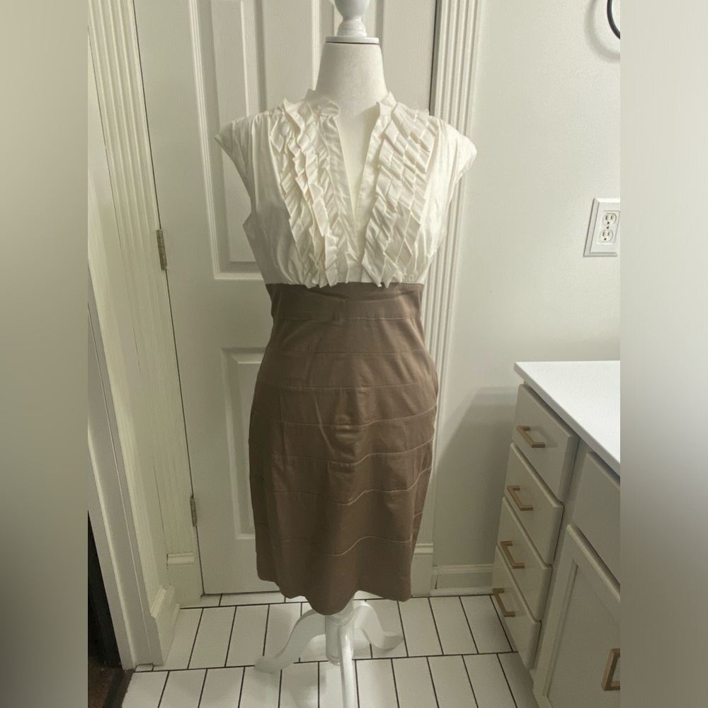 Max and Cleo tan/ivory dress. NWT.